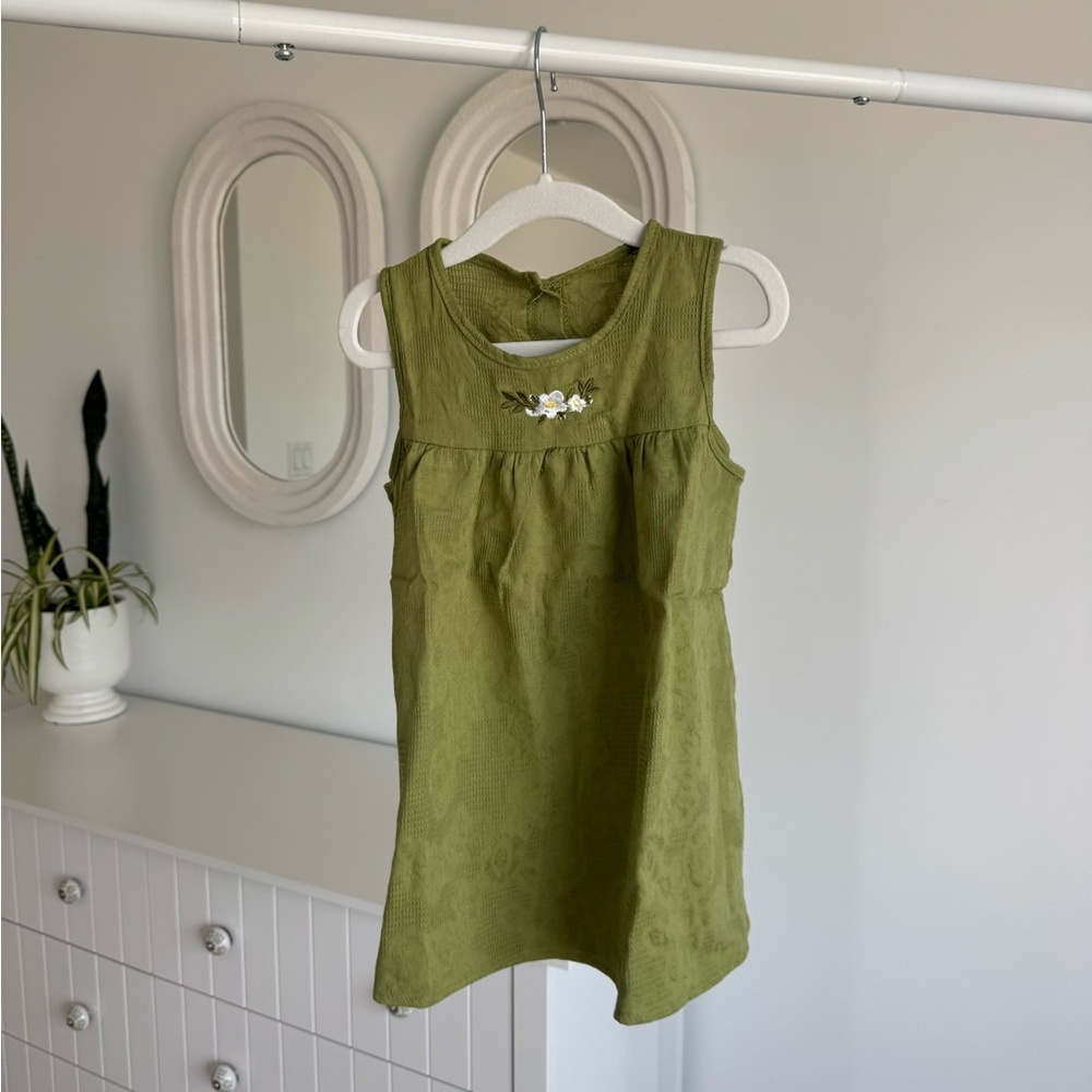 Green Sleeveless Kids Dress